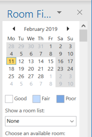 turn on room finder on outlook for mac
